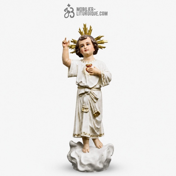 Statue J�sus enfant Polychrome Antique