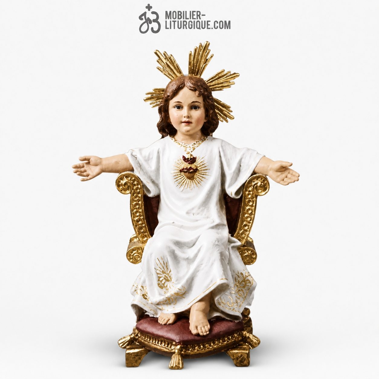 Statue J&eacute;sus enfant Polychrome Antique
