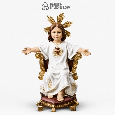 Statue J&eacute;sus enfant Polychrome Antique