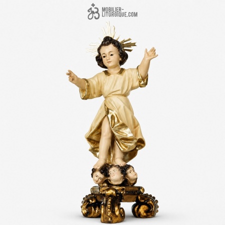 Statue J&eacute;sus enfant Polychrome Feuille d\'or