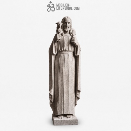 Statue J&eacute;sus le Bon Pasteur : statue sur mesure Marbre