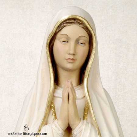 Statue Notre Dame de Fatima en bois coloré