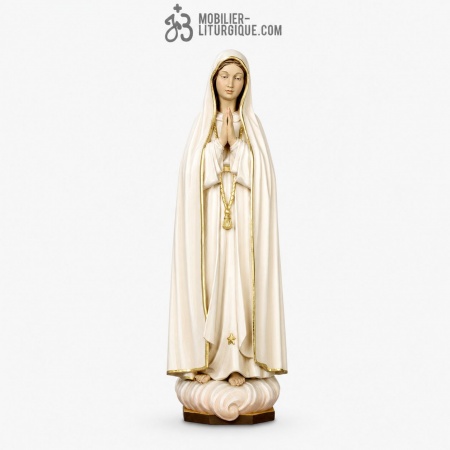 Statue Notre Dame de Fatima en bois color&eacute;