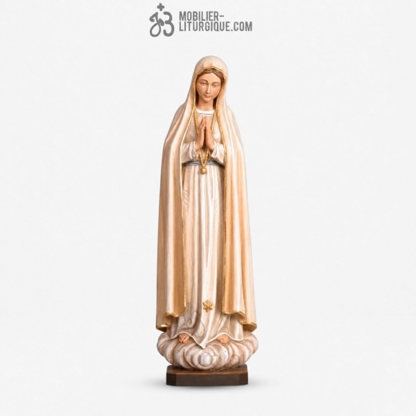 Statue Notre Dame de Fatima en bois d�cor�