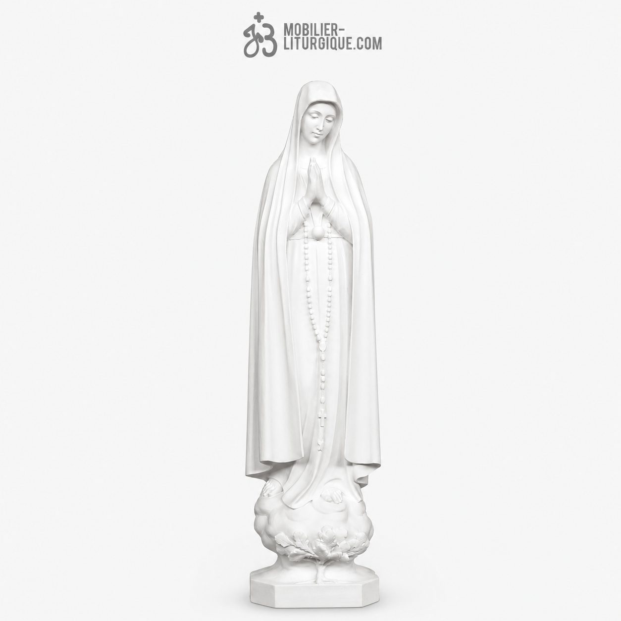 Statue Notre Dame de Fatima en marbre blanc,100 cm