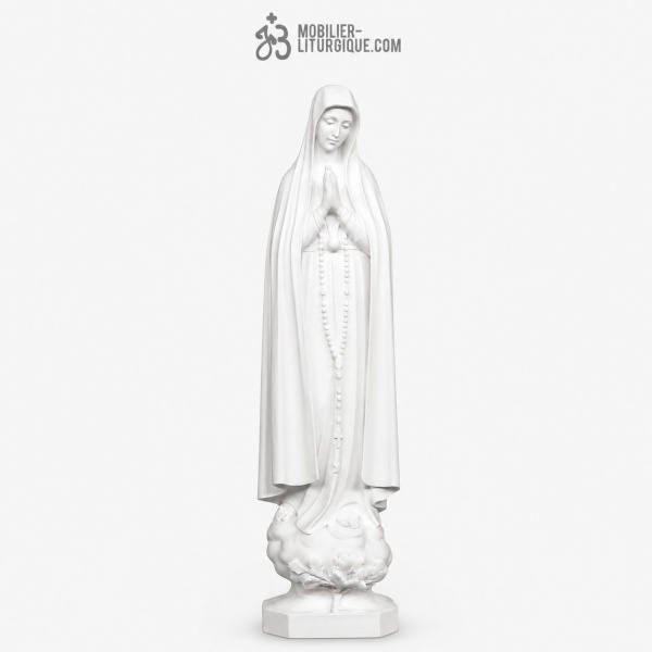 Statue Notre Dame de Fatima en marbre blanc,100 cm