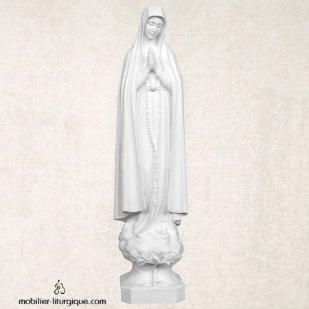 Statue Notre Dame de Fatima en marbre blanc