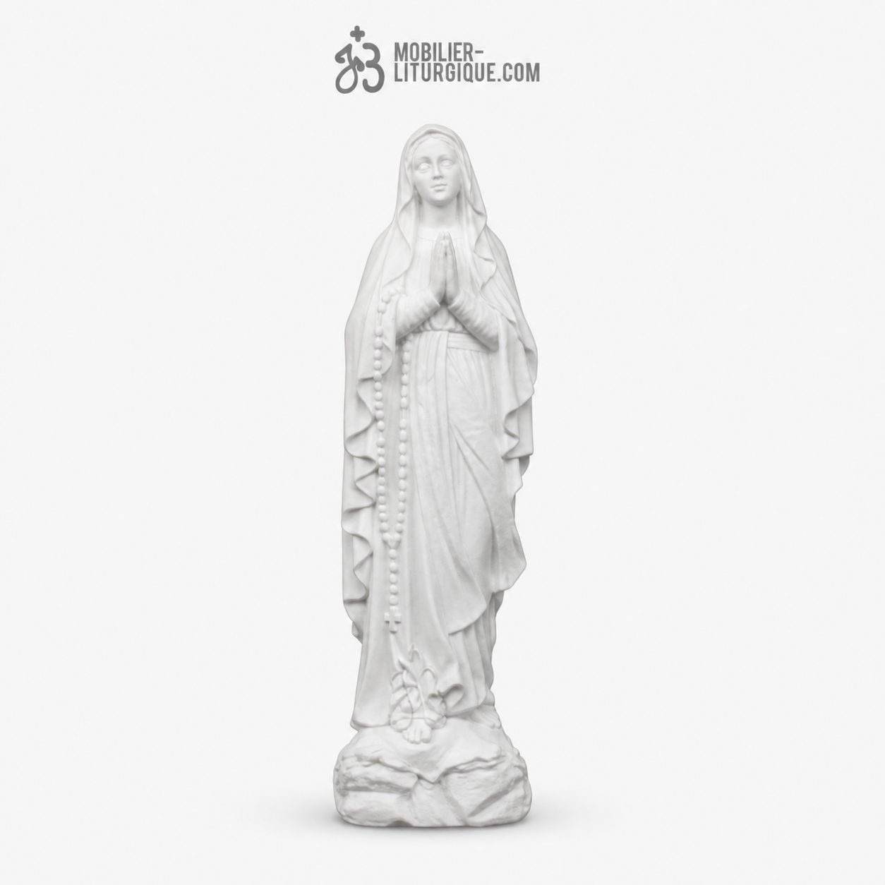 Statue Notre Dame de Lourdes, en marbre blanc 50 cm