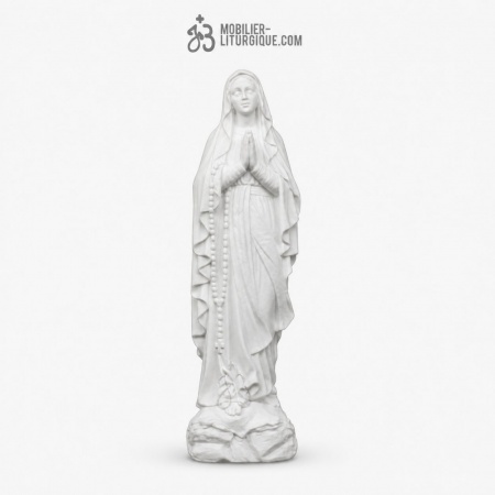 Statue Notre Dame de Lourdes, en marbre blanc 50 cm