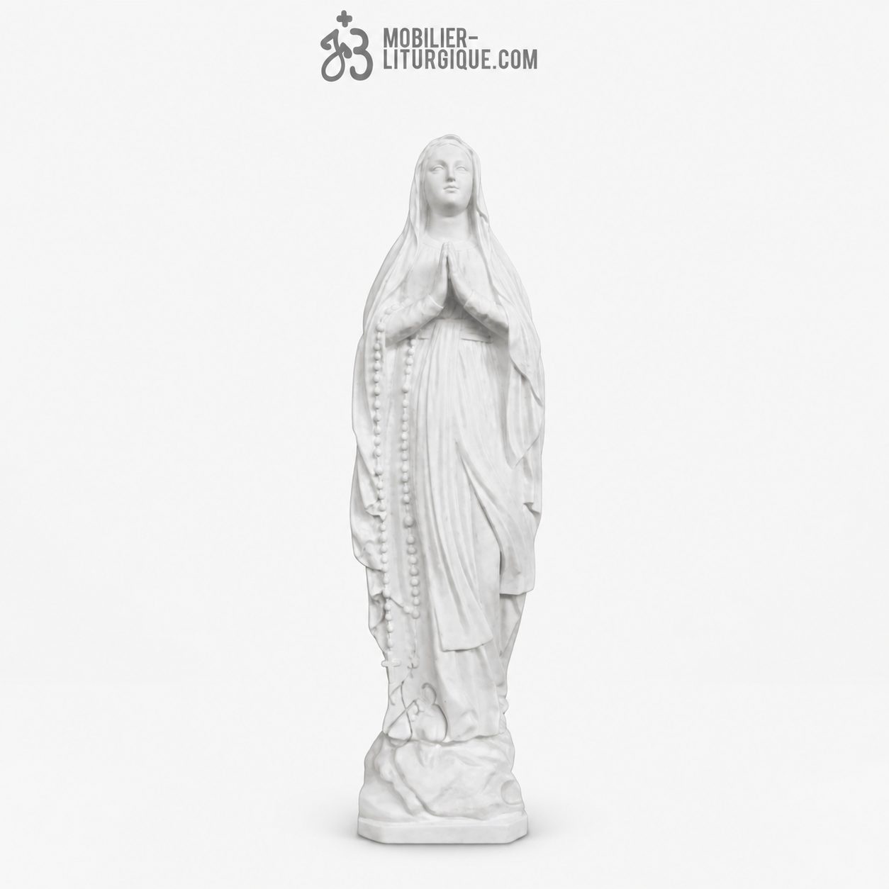 Statue Notre Dame de Lourdes, en marbre blanc base r&eacute;sine,80 cm