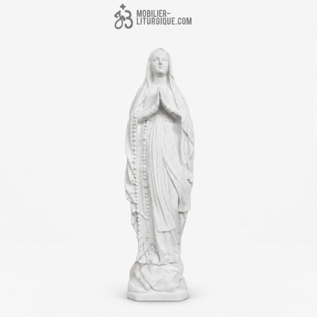 Statue Notre Dame de Lourdes, en marbre blanc base r&eacute;sine,80 cm