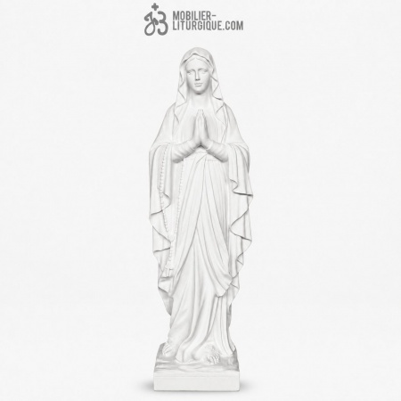 Statue Notre Dame de Lourdes, en poudre de marbre blanc 100 cm