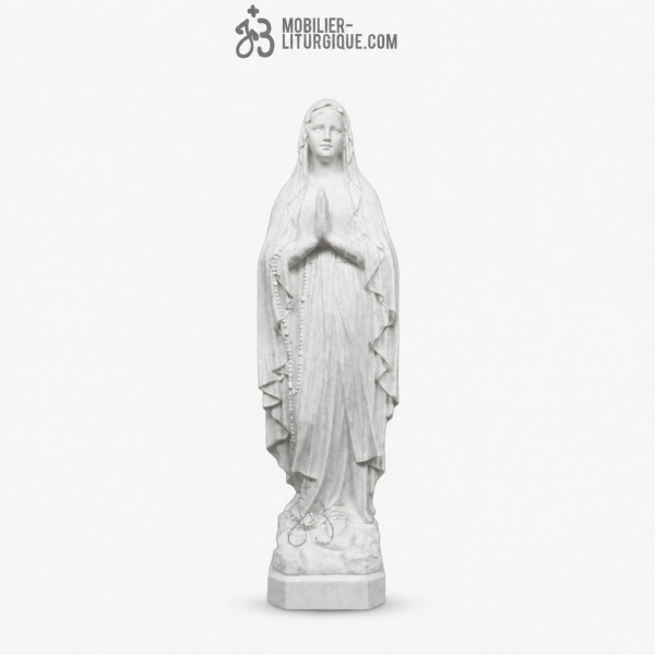 Statue Notre Dame de Lourdes, en r�sine de poudre de marbre,22-31-130 cm