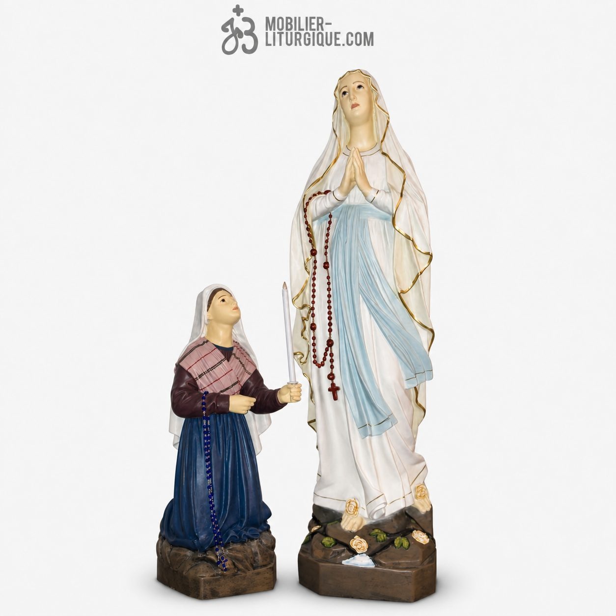Statue Notre Dame de Lourdes Color&eacute;e