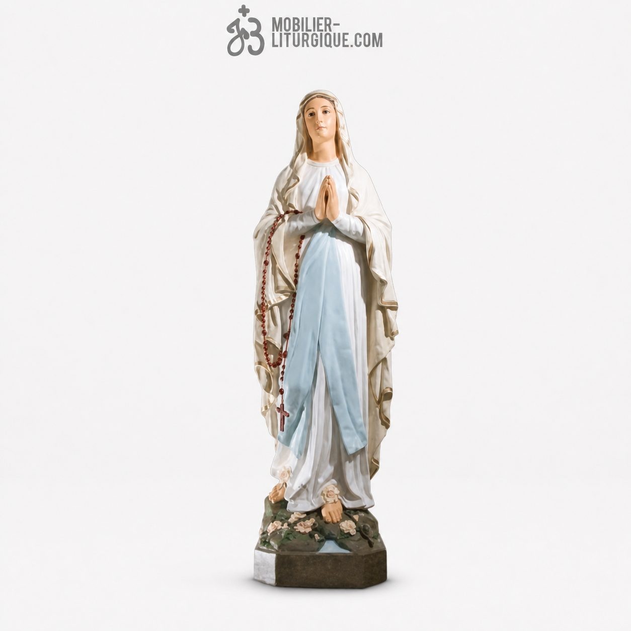 Statue Notre Dame de Lourdes D&eacute;cor&eacute;e