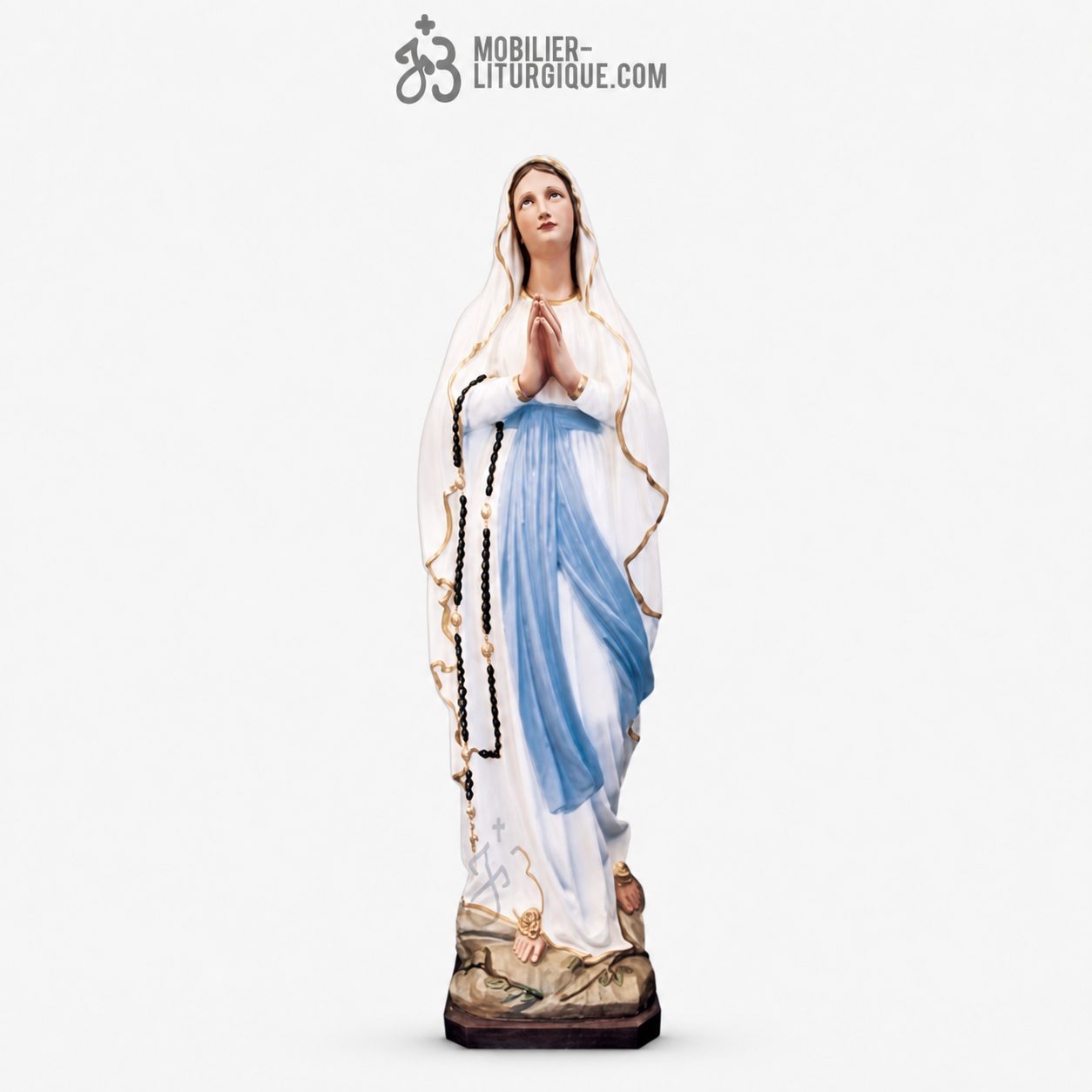 Statue Notre Dame de Lourdes D&eacute;cor&eacute;e