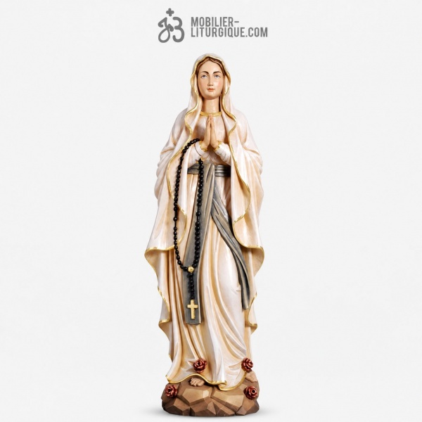 Statue Notre Dame de Lourdes en bois color�