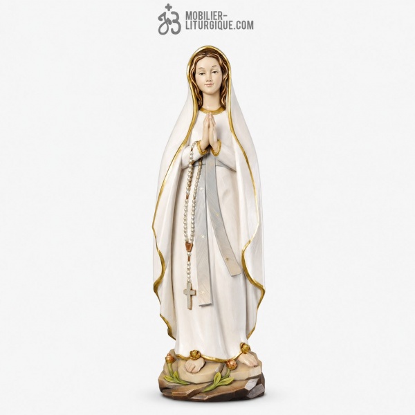 Statue Notre Dame de Lourdes en bois d�cor�