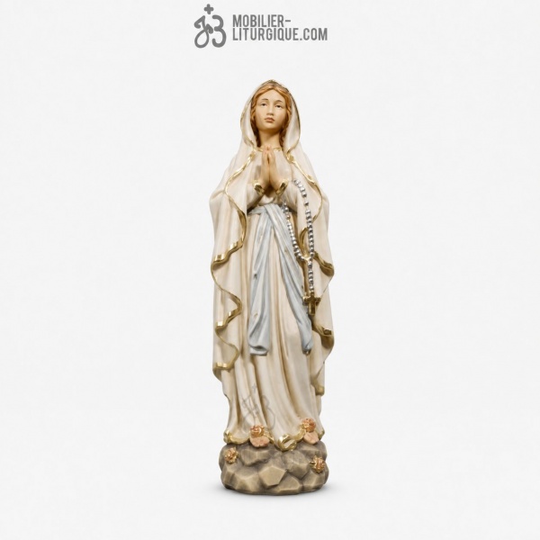 Statue Notre Dame de Lourdes en bois d�cor�
