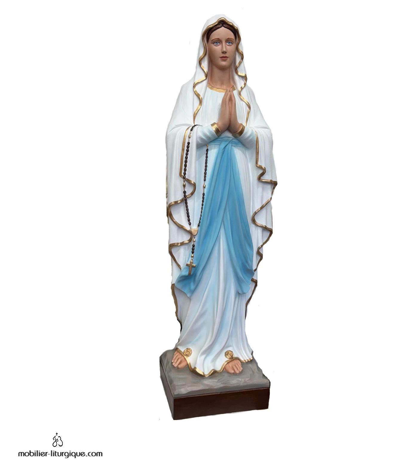 Statue Notre Dame de Lourdes en marbre blanc, 60-85 cm