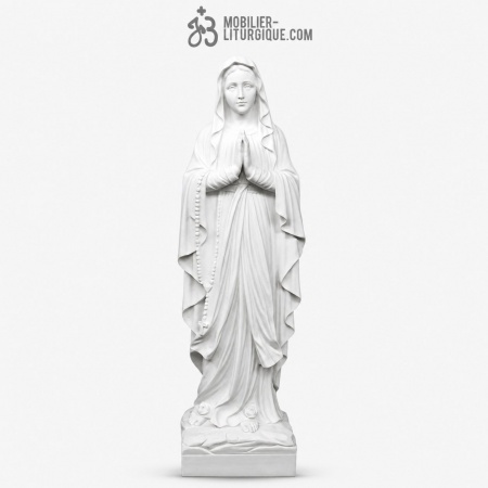 Statue Notre Dame de Lourdes en marbre blanc, 60-85 cm