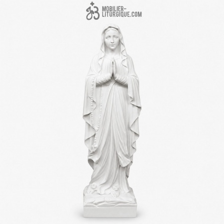 Statue Notre Dame de Lourdes en marbre blanc, 60-85 cm