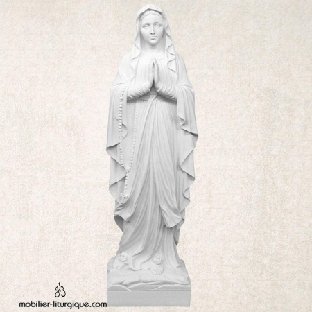 Statue Notre Dame de Lourdes en marbre blanc