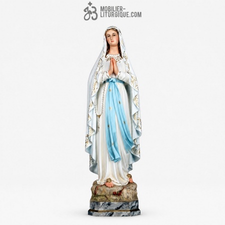 Statue Notre Dame de Lourdes Polychrome Antique