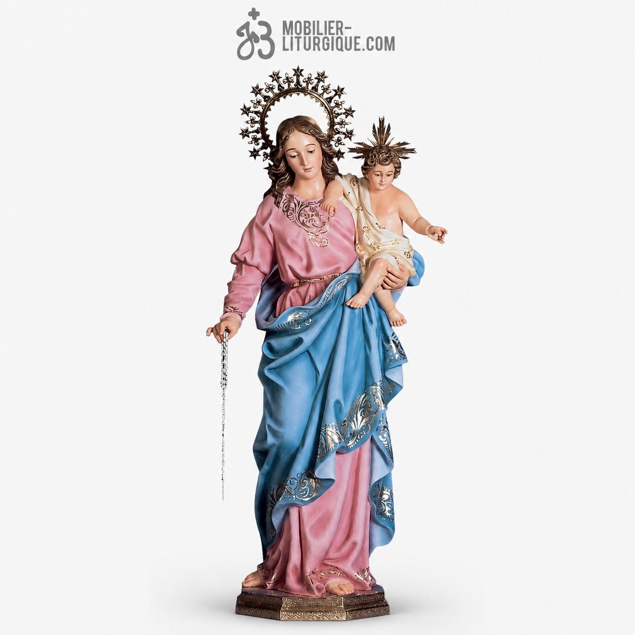 Statue Notre Dame de Rosaire Polychrome