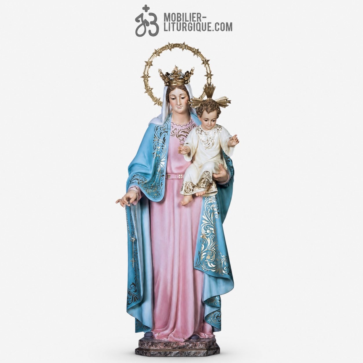 Statue Notre Dame du Rosaire Polychrome