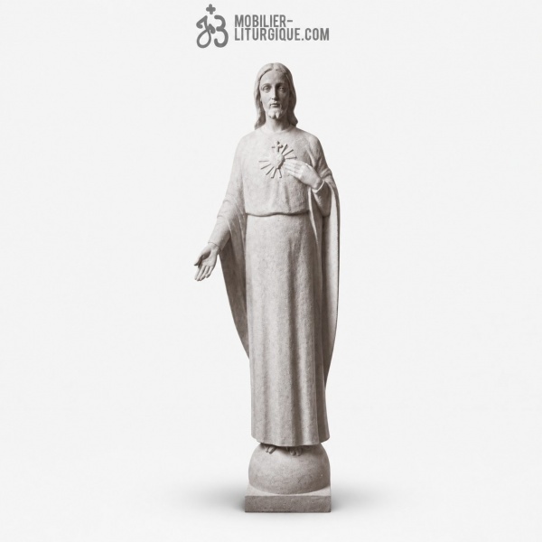 Statue Sacr� Coeur de J�sus : statue sur mesure Marbre