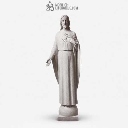 Statue Sacr&eacute; Coeur de J&eacute;sus : statue sur mesure Marbre