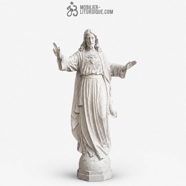 Statue Sacr� Coeur de J�sus : statue sur-mesure Marbre