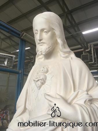 Statue Sacré Coeur de Jésus Blanc