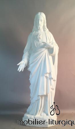 Statue Sacré Coeur de Jésus Blanc
