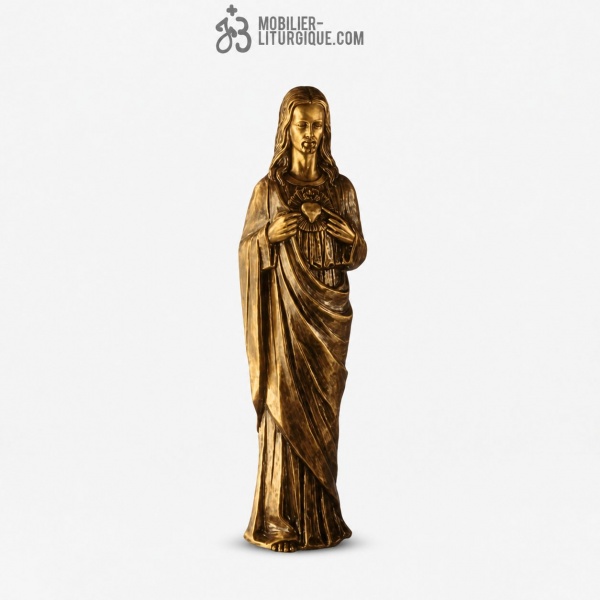 Statue Sacr� Coeur de J�sus Bronze