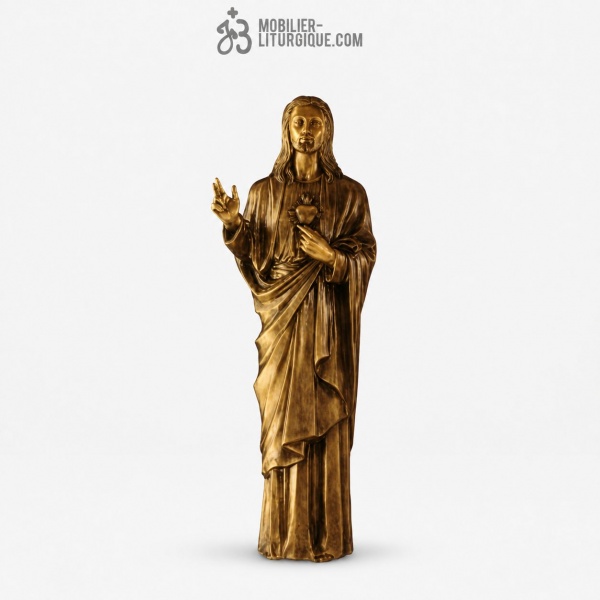 Statue Sacr� Coeur de J�sus Bronze