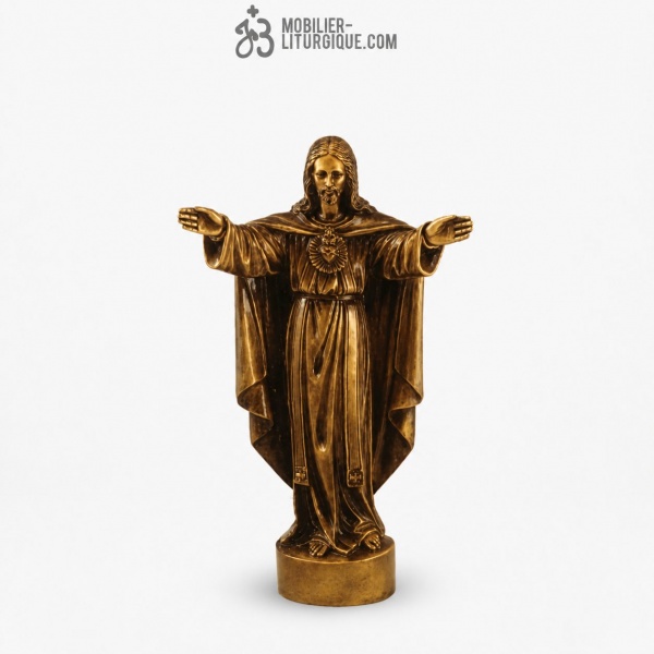 Statue Sacr� Coeur de J�sus Bronze
