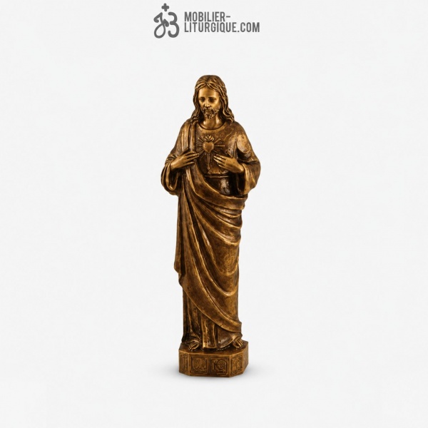 Statue Sacr� Coeur de J�sus Bronze