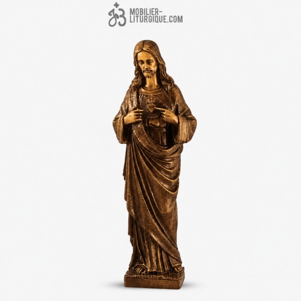 Statue Sacr� Coeur de J�sus Bronze