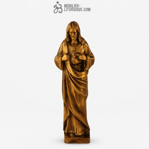 Statue Sacr� Coeur de J�sus Bronze