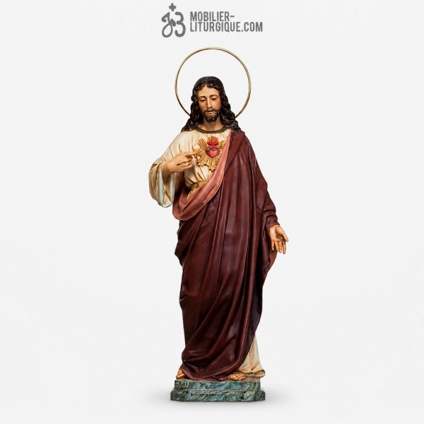 Statue Sacr� Coeur de J�sus Polychrome