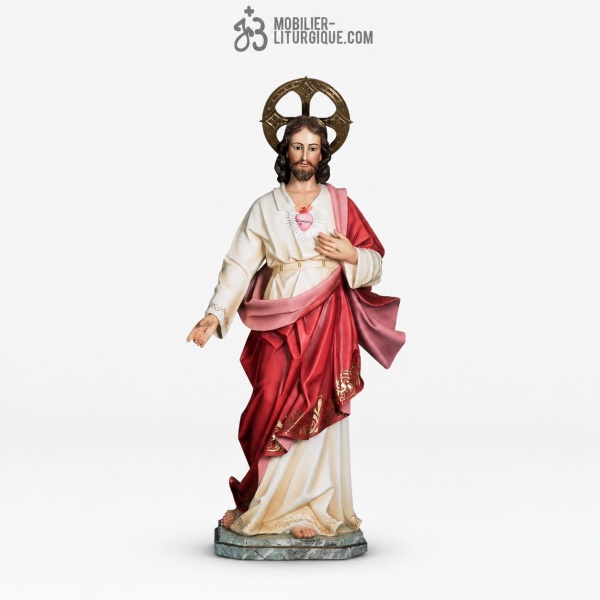 Statue Sacr� Coeur de J�sus Polychrome