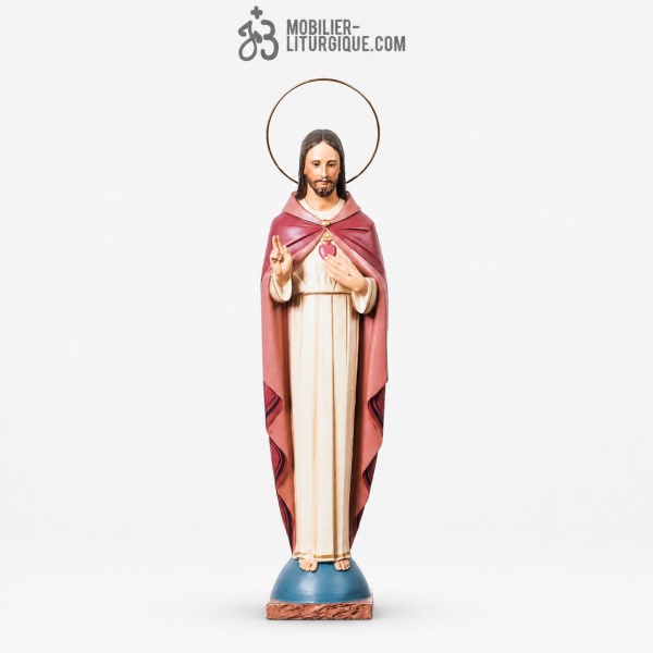 Statue Sacr� Coeur de J�sus Polychrome
