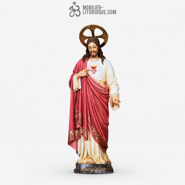 Statue Sacr� Coeur de J�sus Polychrome
