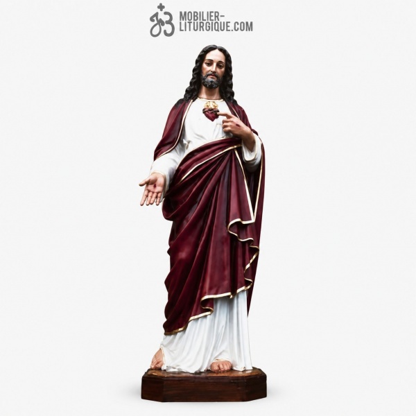Statue Sacr� Coeur de J�sus Polychrome