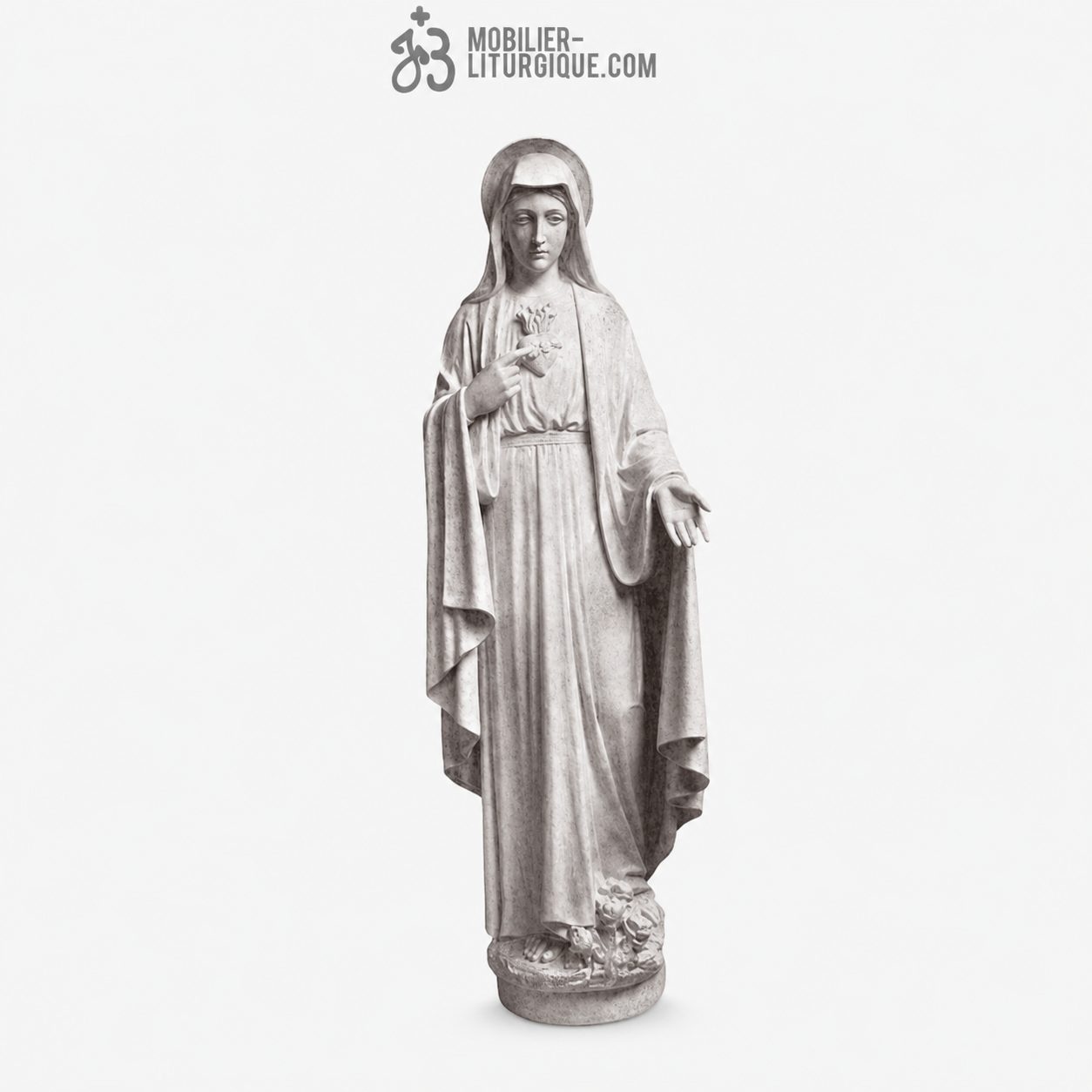 Statue Sacr&eacute; Coeur de Marie : statue sur mesure Marbre
