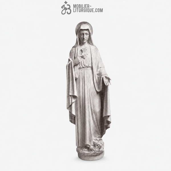 Statue Sacr� Coeur de Marie : statue sur mesure Marbre