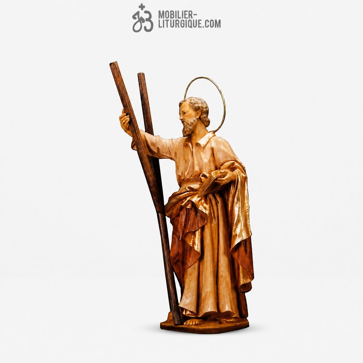 Statue Saint Andr&eacute; Polychrome