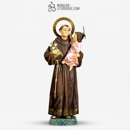Statue Saint Antoine de Padoue Polychrome Antique